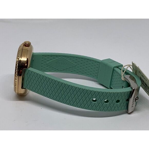 Fossil ES4403 Women\'s Green Silicone Analog Silver Dial Quartz Wrist Watch LW14 main image 5